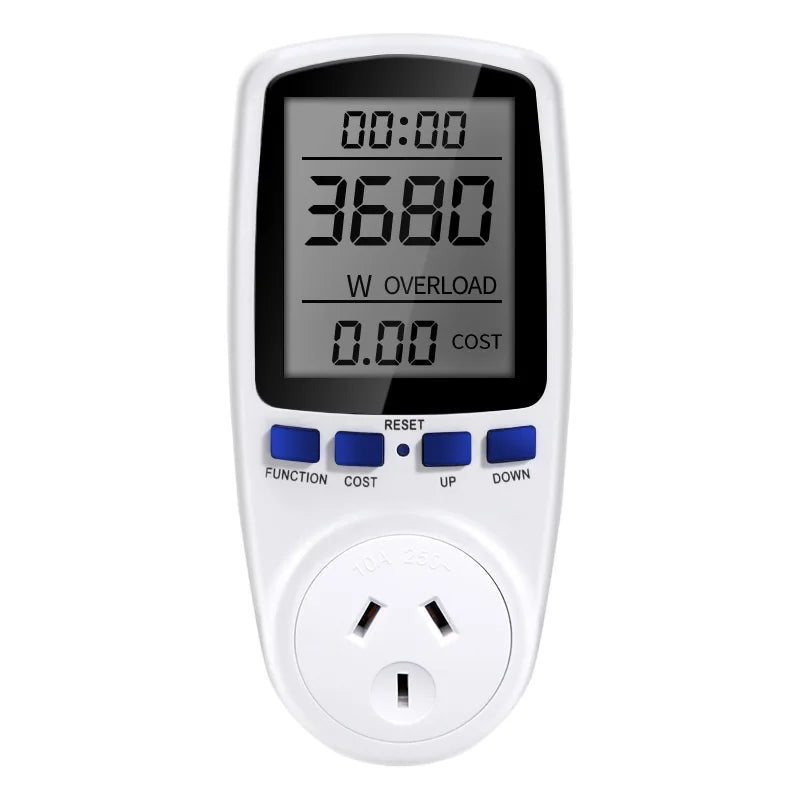 Digital Power Meter AC 220V LCD Wattmeter Socket Wattage Kwh Energy Meter EU UK US AU Plug Measuring Outlet Power Analyzer
