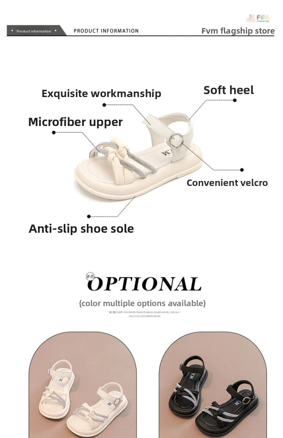 2026Summer Princess Girls Sandals Summer Children Beach Shoes Girls Open-toed Sandals Soft PU Leather Flat Kids Sandals For Girl