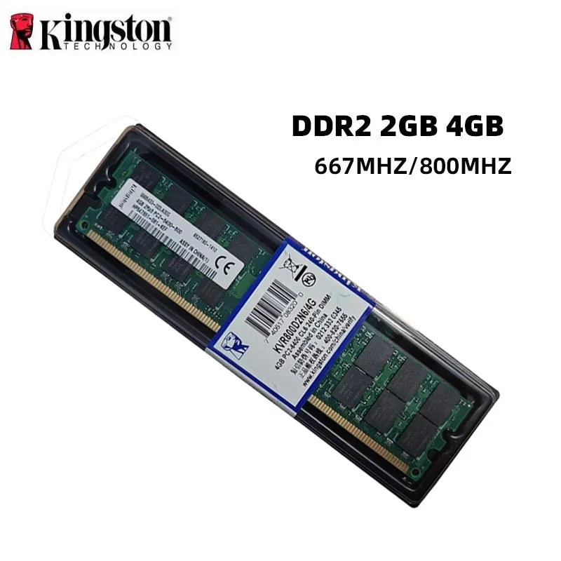 Kingston Memoria Ram DDR2 2GB 4GB(2X2GB) Kit DIMM Memory RAM Computer Desktop 667MHz 800Mhz PC2-5300 6400 ddr2 ram Memory