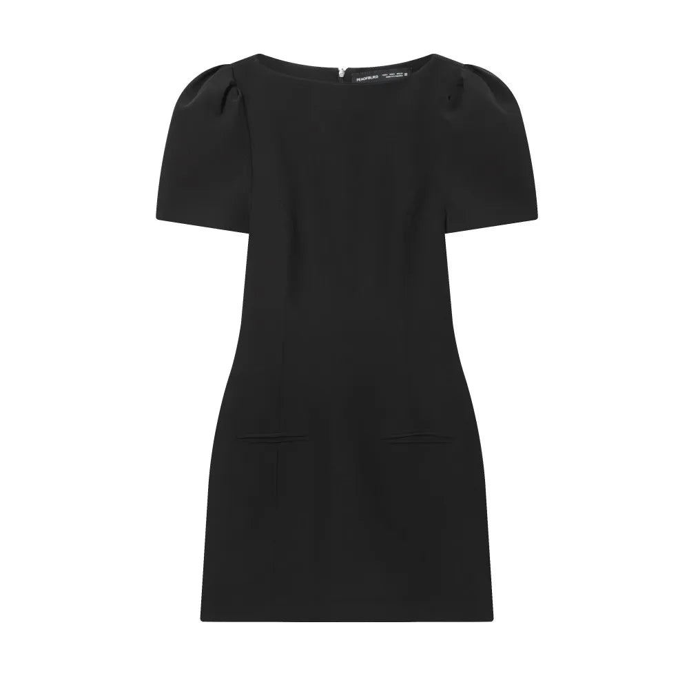 KONDALA Sexy Chic Black Party Dress Short Sleeve Pad Shoulder Mini Dress Fashion 2026 Spring Evening Club Elegant Women Dress