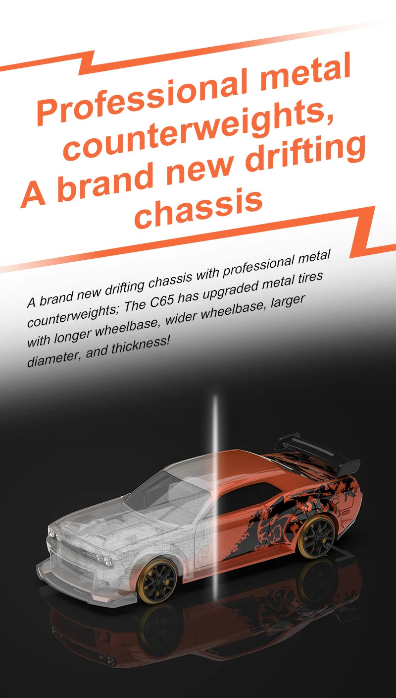 Turbo Racing 1:76 C65 Limited Edition Drift RC Car With Gyro Radio Full Proportional Remote Control Toys RTR Desktop Toys