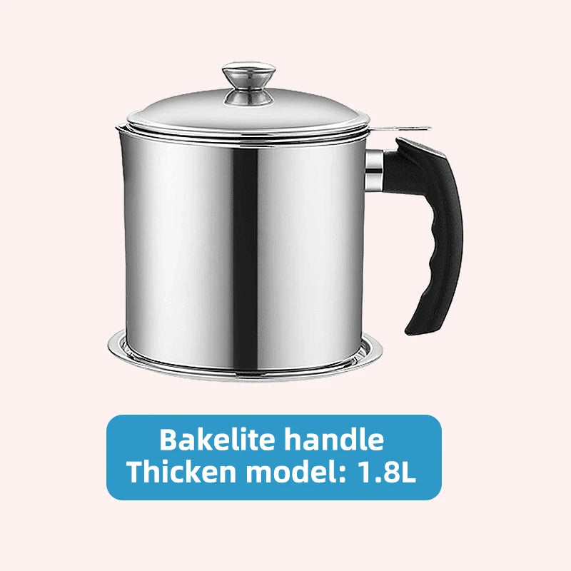 Stainless Steel Oil Strainer Pot Container Jug Storage Can With Filter Cooking Oil Pot For Kitchen Household Tools