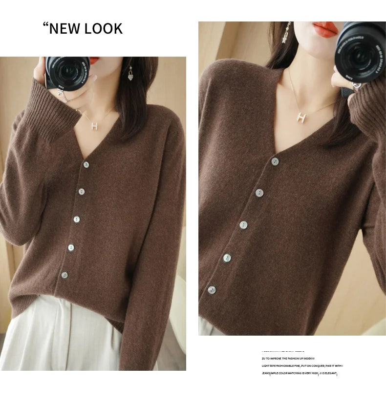 Women Cardigans 2025 Autumn Winter Single Breasted Knitwears Long Sleeve Warm Knit Cardigan Korean Fashion Spring casual Sweater