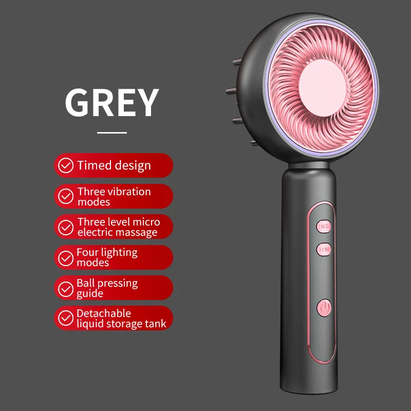 grey Color Electric Scalp Massager Brush – Handheld Relaxation Tool
