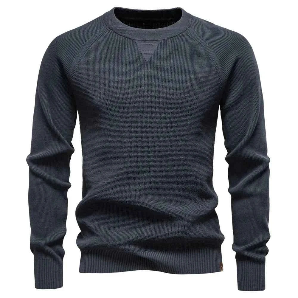 Men's Casual Knitted Sweater Crew Neck Pullover
