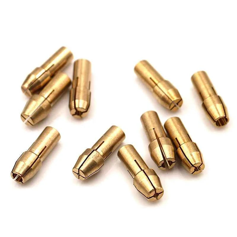 10Pcs 0.5mm-3.2mm Mini Drill Chucks Adapter Dremel Mini Drill Chucks Chuck Adapter Micro Collet Brass For Power Rotary Tool