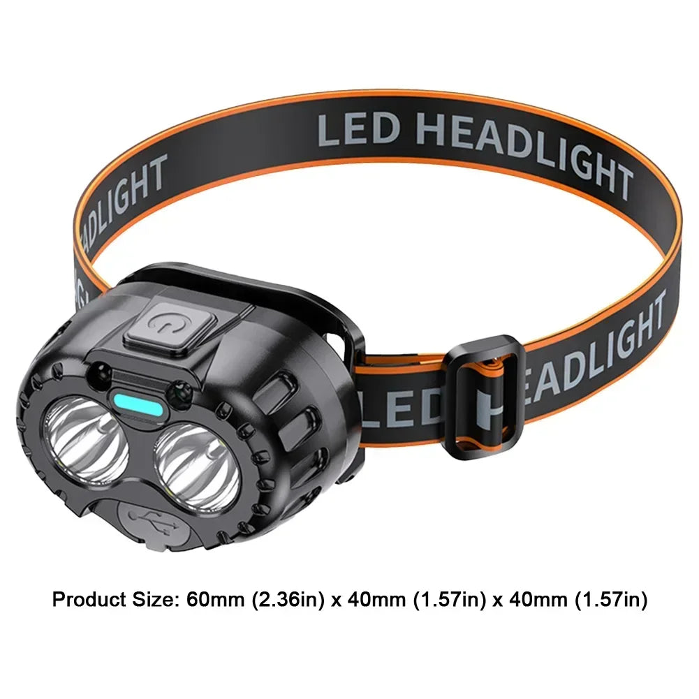 Emergency Head Flashlight Motion Sensor LED Forehead Flashlight USB Charging 250LM XPE LED Headlamp for Outdoor Fishing