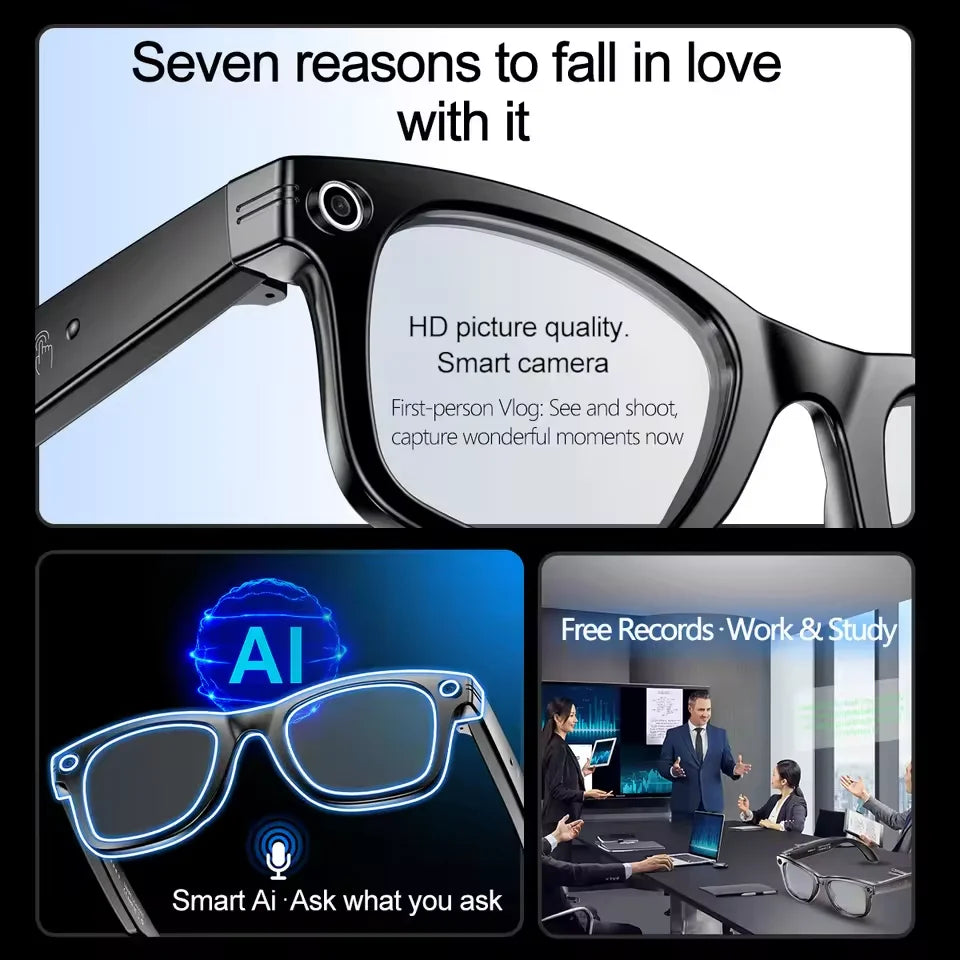AI Smart Camera Glasses With 4K Photo And Video Recording