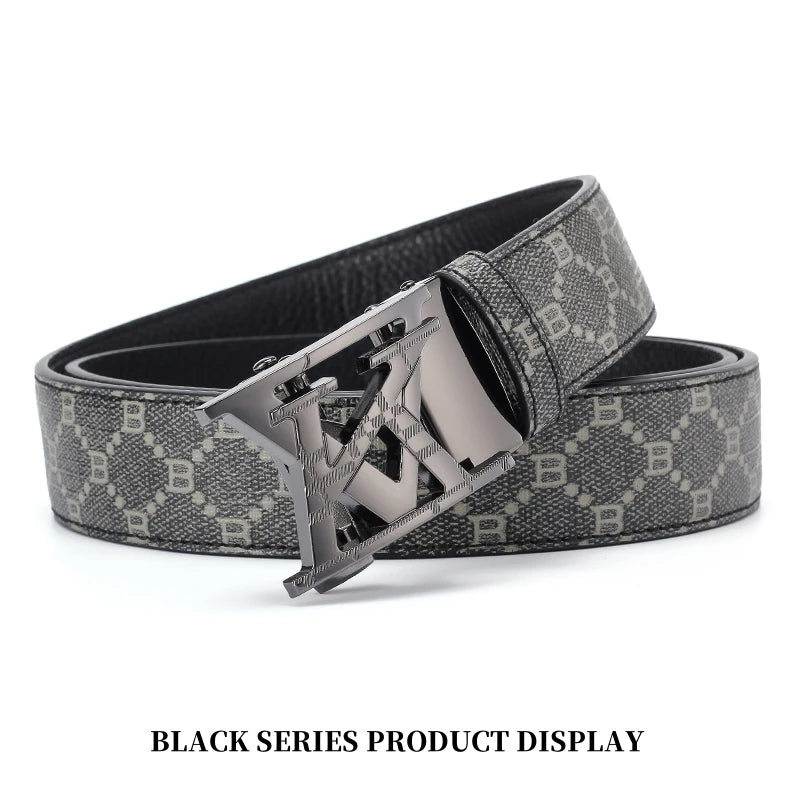 Men's Belt Luxury Design Automatic Buckle Waist Belt Fashion Letter Printed Belt Business Casual Belt For Men Jeans