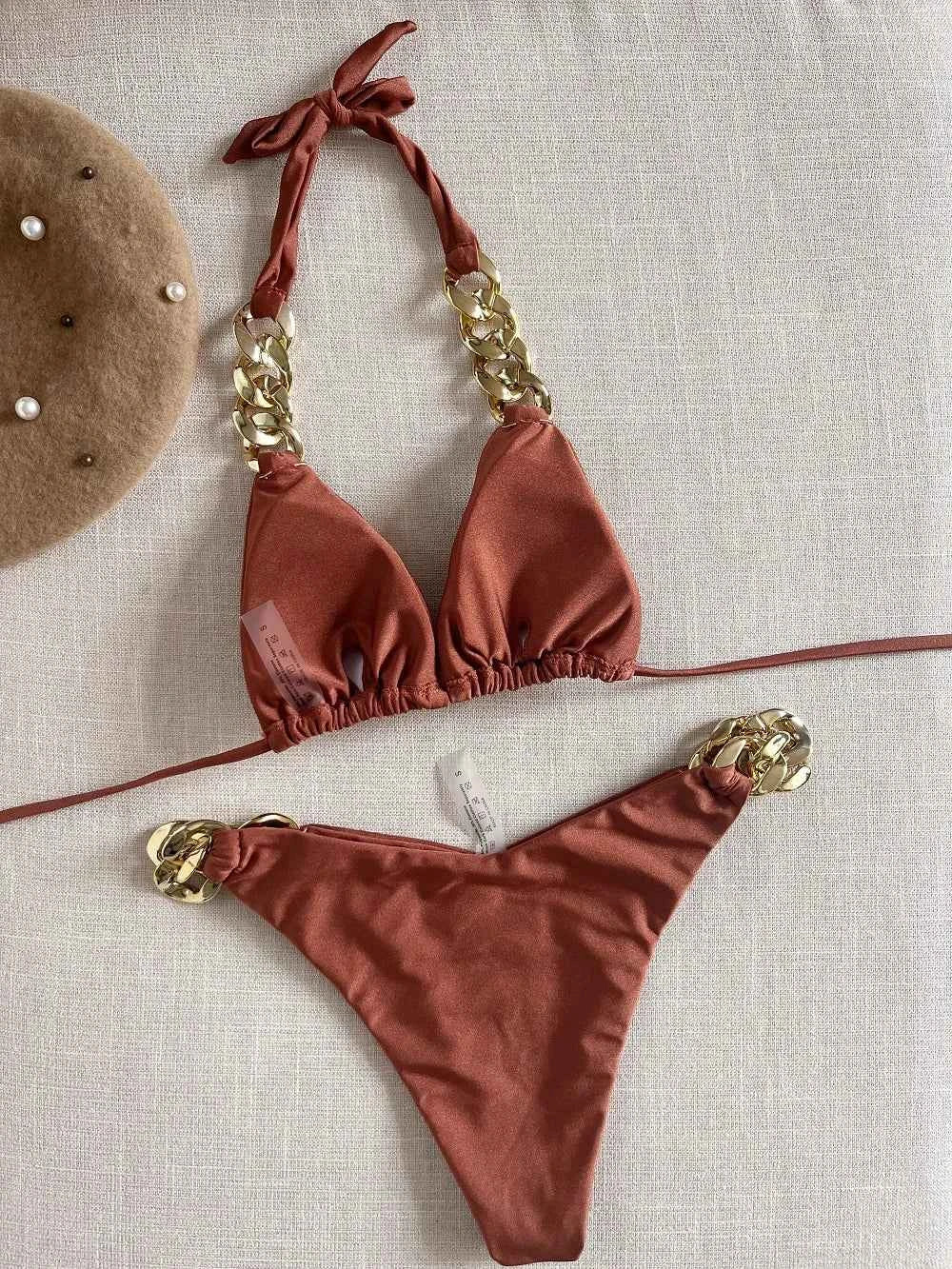RUOTONGSEPT New Sexy Bikini 2023 Triangle Bathing Suit for Women Brazilian  Bikini Set 2-piece Halter Swimwear Push Up Swimsuit