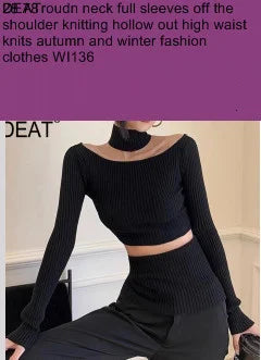DEAT 2024 New autumn Turn-down Collar Full Sleeves Metal Beaded No Buttons Short jackets Female Single Suit WF18501L Black