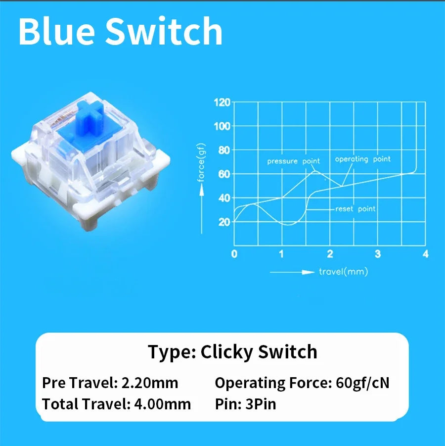 Outemu Switch for Mechanical Keyboard Black Blue Brown Red 3Pin Dustproof Linear Tactile Clicky Silent Compatible with MX Switch