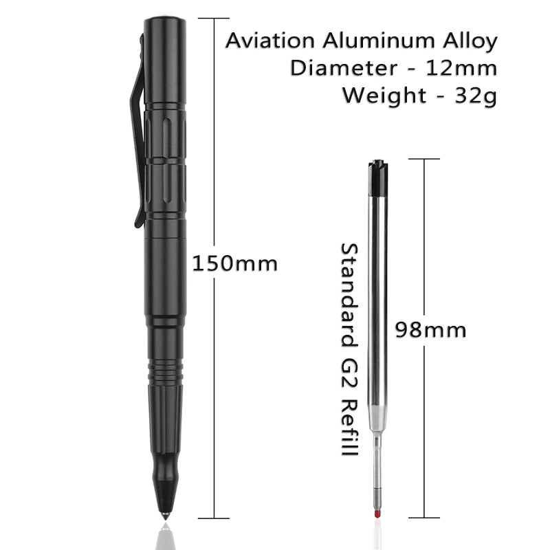 Self Defense Tactical Pen Security Protection EDC Tool Office Student BallPoint Pen Emergency Windows Breaker Survival Equipment