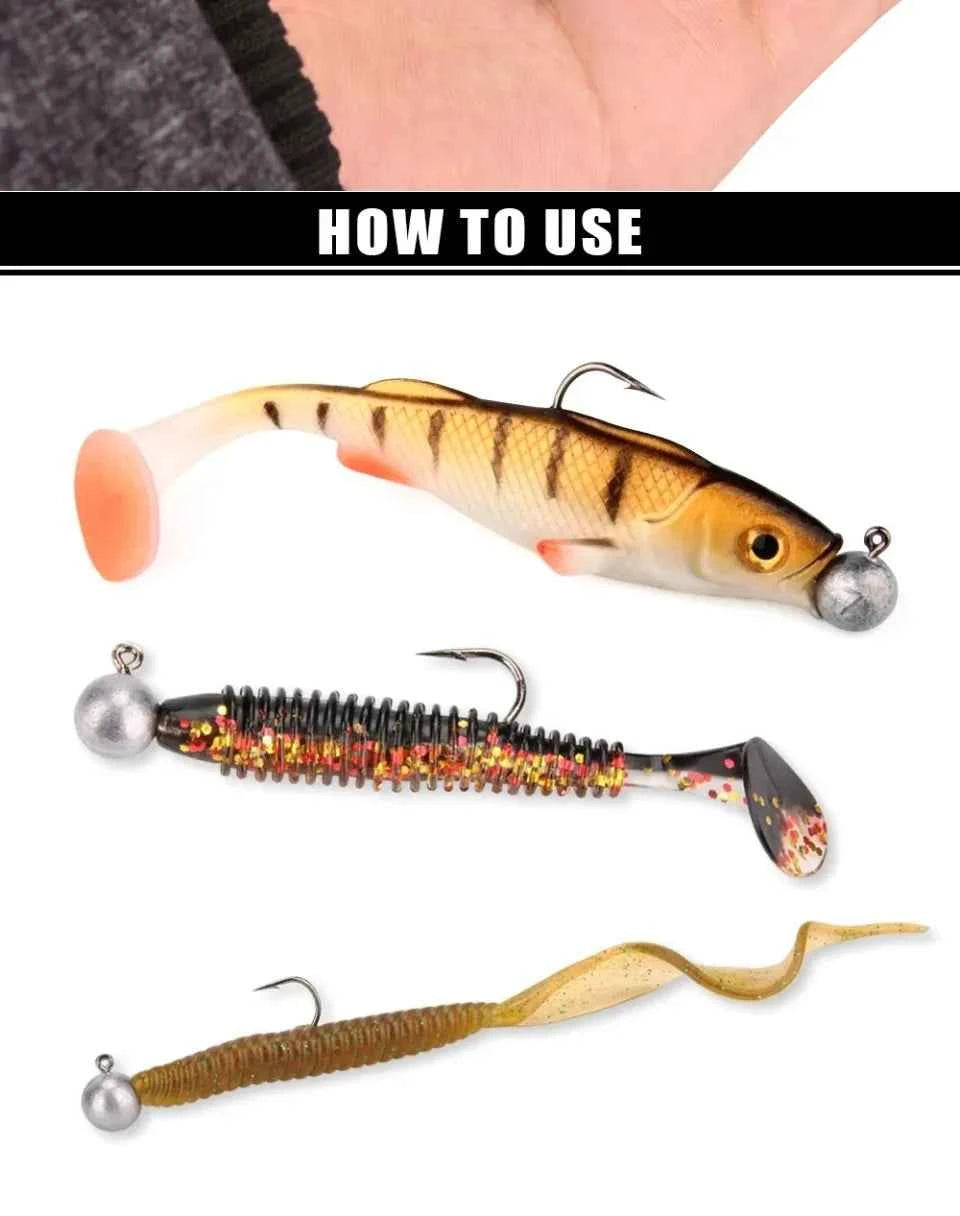 4PCS High Carbon Steel Jig Heads Fishing Hook 5g 7g 10g Long Shank round Ball Weights for Soft Lure Worm Accessory