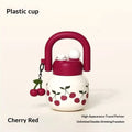 Cute Water Bottle with Decoration, Dual Straws Design, Anti-Lipstick Stain, Detachable Travel Strap Durable Plastic Material