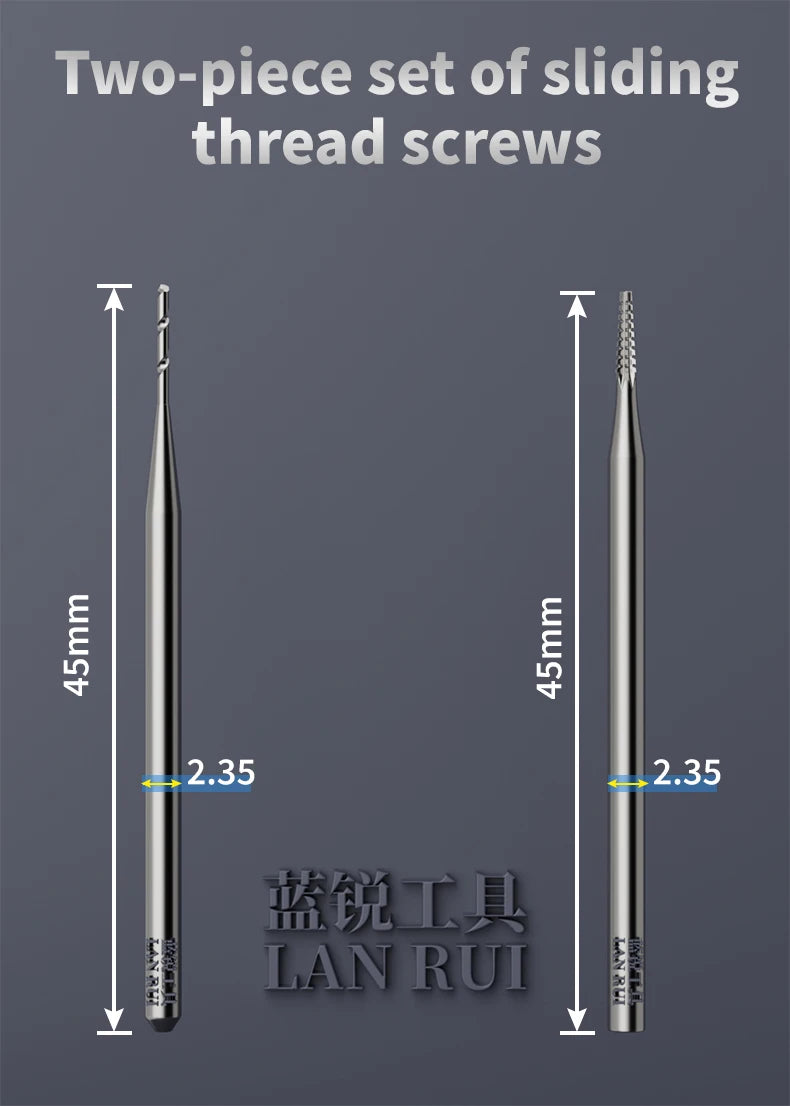 Lanrui U8S Alloy Stripped Screw Extractor Drill Bit Set 2.35mm Shank for Phone Repair Professional Sliding Thread Removal Tool