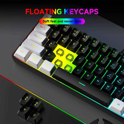 2026 new Mini 60% Compact Wired Keyboard 61 Keys RGB Backlight Membrane Keyboard For Windows PC Office laptop Computer