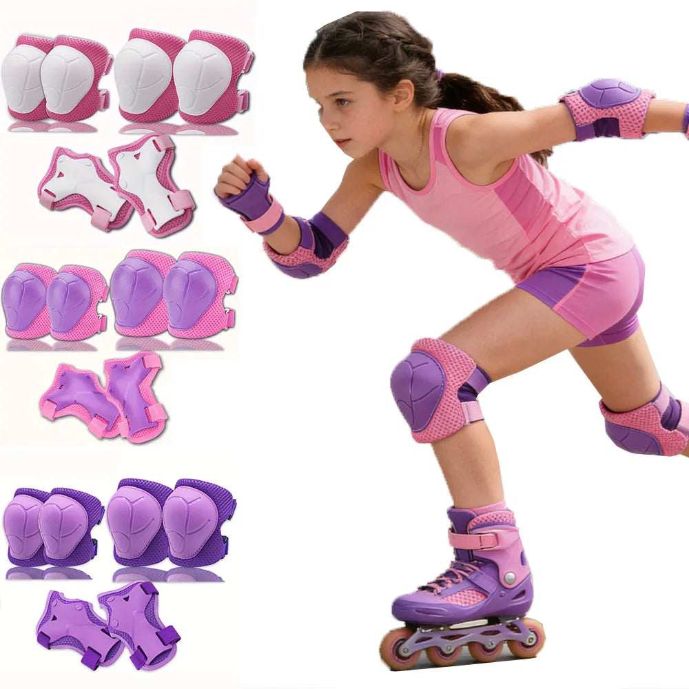 6Pcs Knee Pads for Kids， Knee Pads and Elbow Pads Set Toddler 3-10 Years Protective Gear Set for Girls Boys
