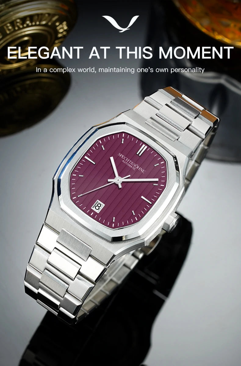 2026 New High Quality Specht&Sohne Watch 37MM Automatic Mechanical Watches Dark Blue Color Sapphire Stainless Steel Reloj Hombre