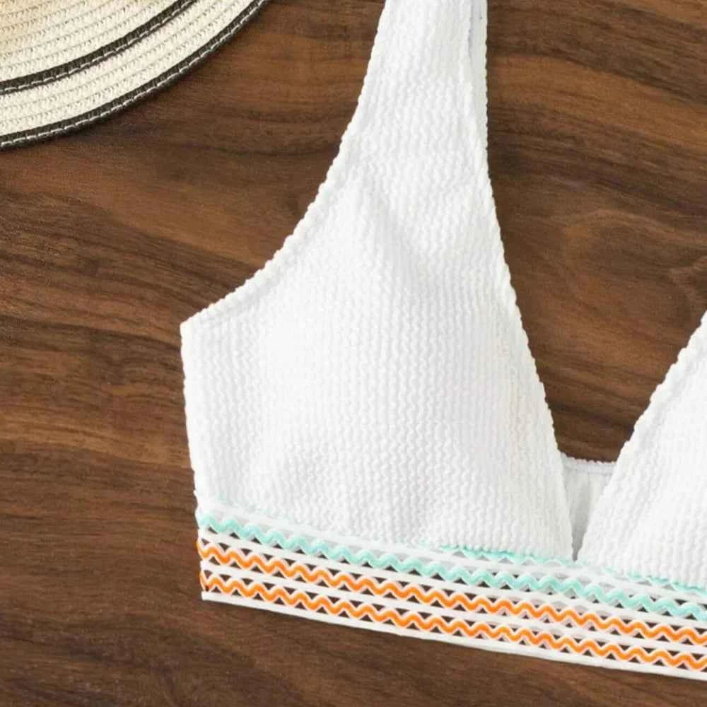 VigoBreviya 2026 White Strapped Swimwear Women Sexy High Waist Cut Bikini Push Up Swimsuit Backless Summer Beach Bathing Suit