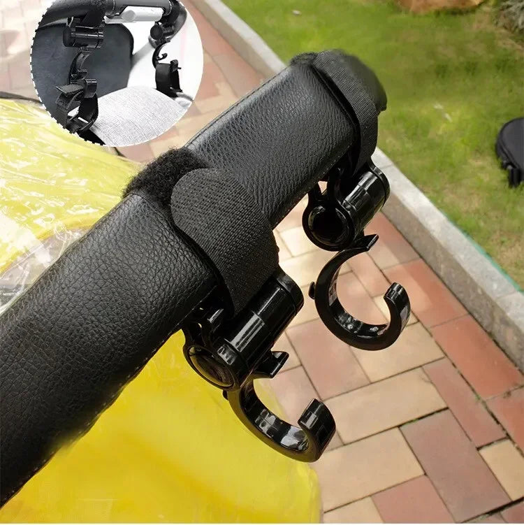 2 PCS Cartoon Stroller Accessories Degree Large Hook Umbrella Car Hook and Loop Stroller Hook