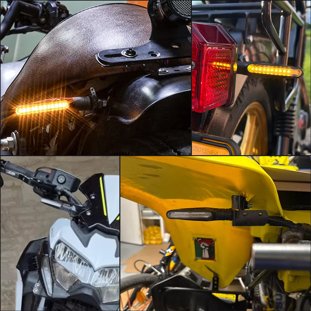 Motorcycle Led Turn Signals Directional Indicators Flashing Rear Tail Brake Flasher Light Stop Signal Light Motorcycle DRL Lamp