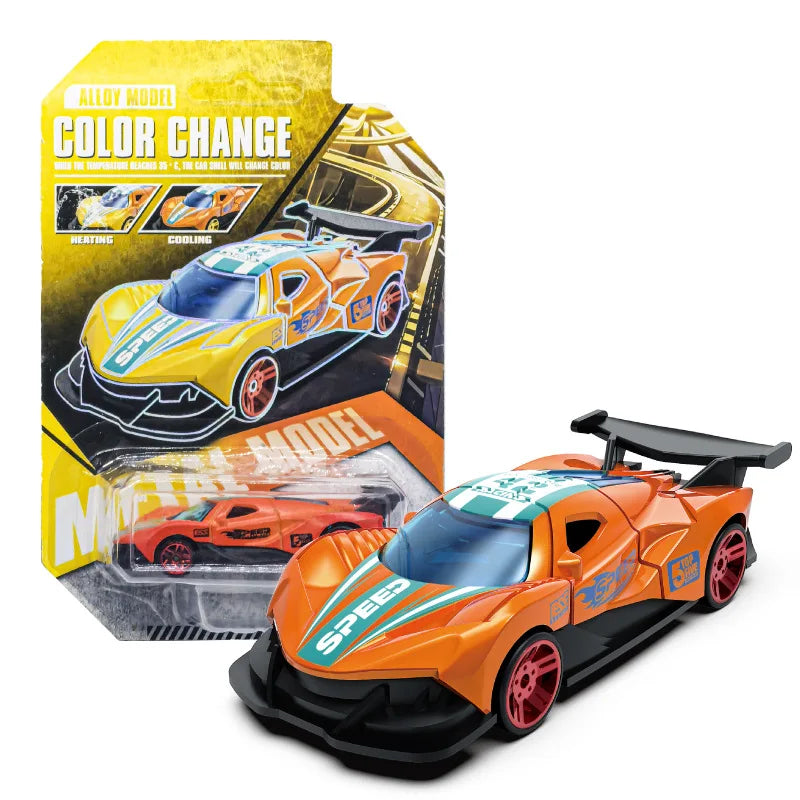 1:64 Temperature Sensitive Color Changing Magic Car Inertia Pull Back Alloy Racing Cars Crash-Resistant Toys Boy Birthday Gift