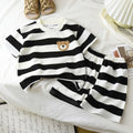 Ensemble 2 pièces pour enfants - Nouveau T-shirt à manches courtes + short rayé pour garçon et fille - Vêtements pour bébé - Vêtements pour enfants