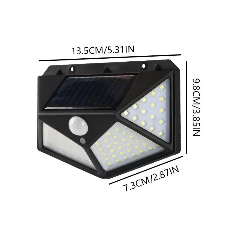 100 LED Solar Powered Outdoor Decorative Wall Light with Motion Sensor and Ip65 Waterproof for Garden Railings and Gazebos