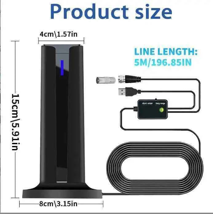 Digital TV Antenna For Smart TV Indoor TV Antenna Long Range Reception HDTV Antenna Supports 4K 1080p With Stick Base