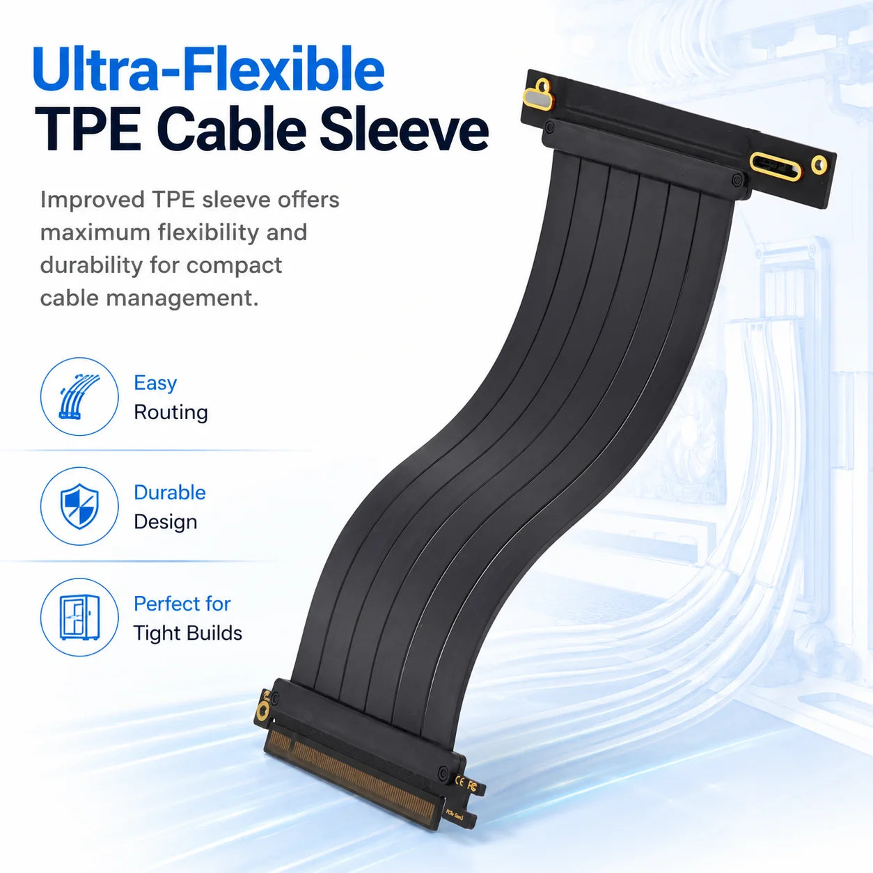 PCI Express 3.0/4.0 x16 to x16 Gen 4 GPU Double Reverse Graphics Card  Extension Cable Riser Card For ITX gold-plated Connector