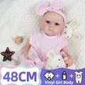 JOYORA Realistic Rebirth Doll Pink Dress Fashion Doll High Quality Soft Vinyl 3D Skin Baby Doll Cute Children Playmate Gift Toy
