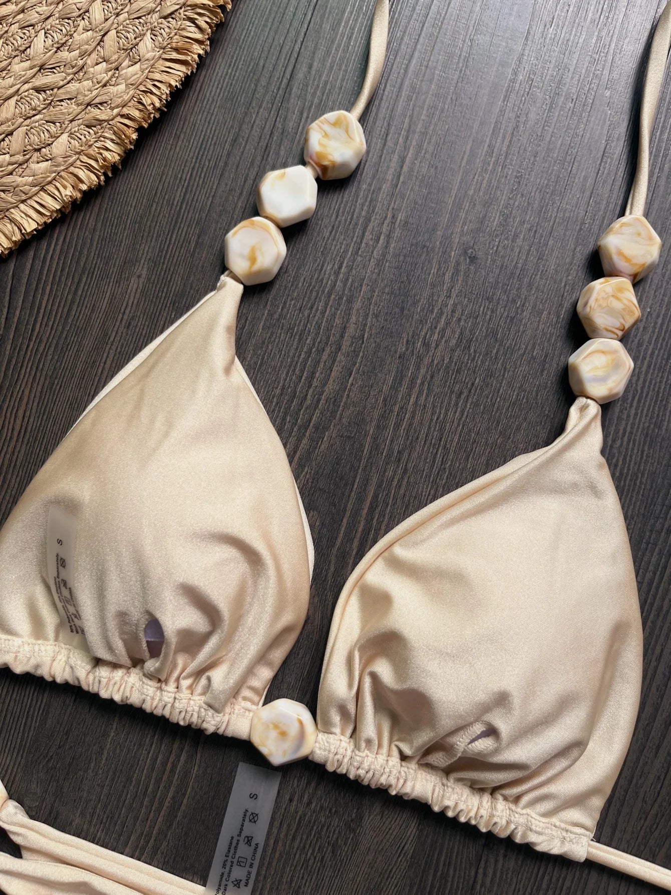 2026 Sexy Bead Bikini Swimwear Women Halter Bikini Swimsuit Beach Halter V Neck Bikini Set Beachwear Summer Bathing Suit