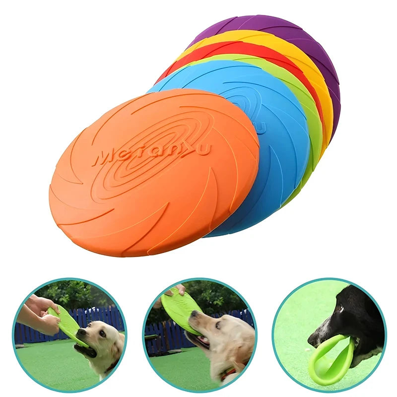 Silicone Dog Flying Disc Toy – Durable Chew & Fetch Fun