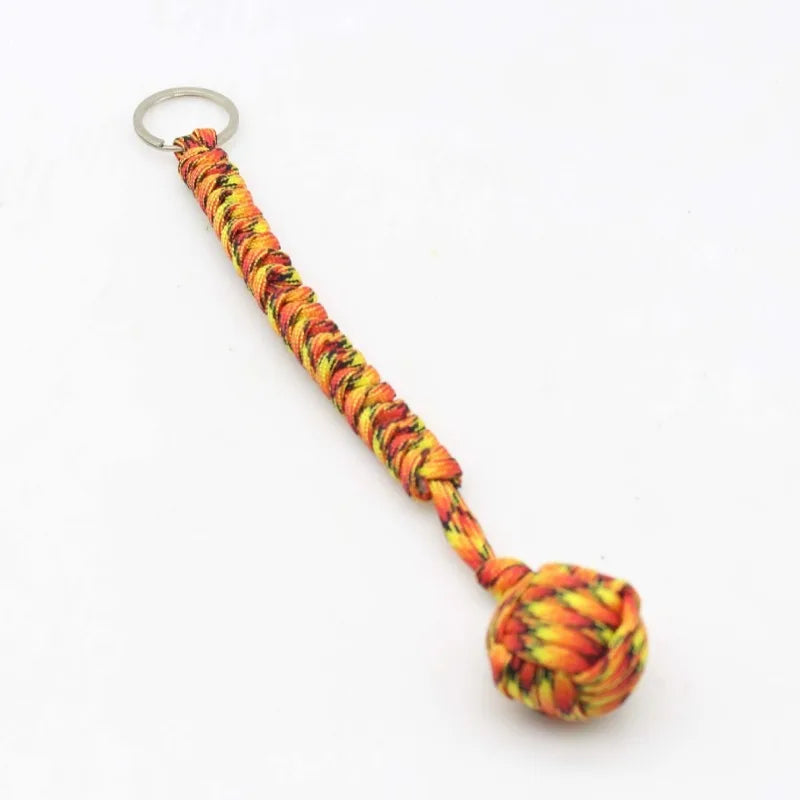 Emergency Escape Parachute Rope Woven Steel Ball Self-defense Ball Hand Woven Multifunctional Parachute Rope Woven Keychain
