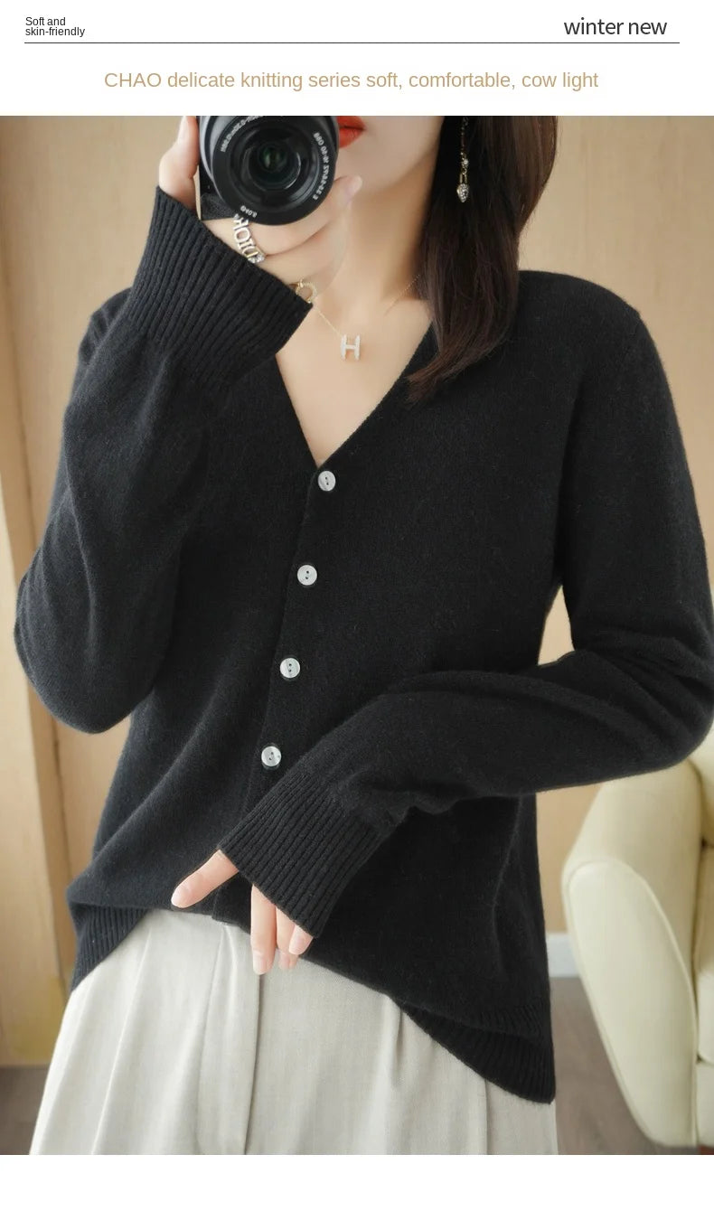 Women Cardigans 2025 Autumn Winter Single Breasted Knitwears Long Sleeve Warm Knit Cardigan Korean Fashion Spring casual Sweater