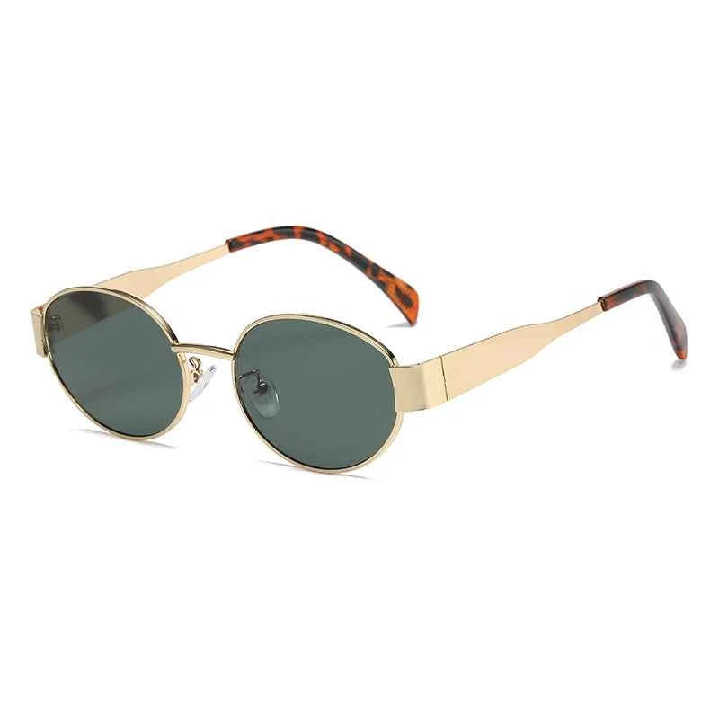 Small Metal Frame Oval Sunglasses For Women  Brand Designer Fashion Luxury Shades UV400 Eyewear Men Vintage Sunglasses 2180