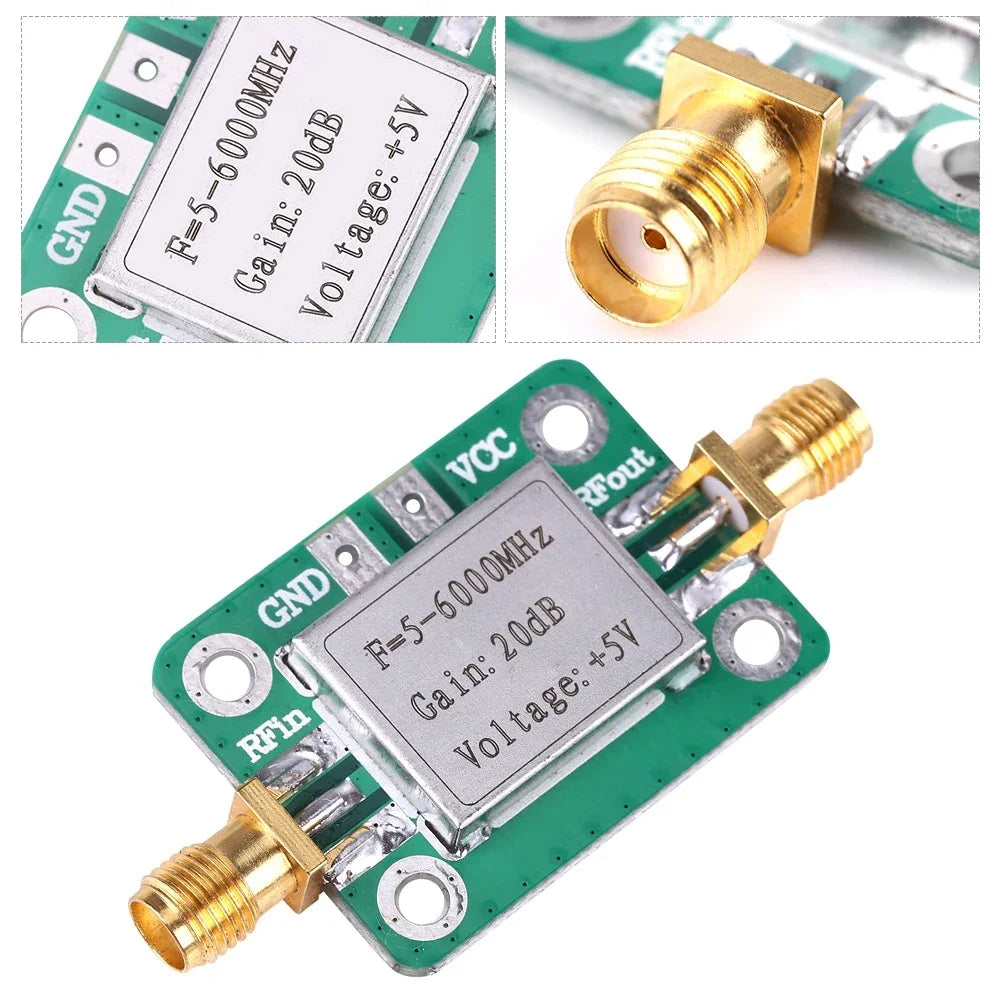 5-6000MHz Power Amplifier 5-6000MHz Gain 20dB Broadband RF VHF UHF  Power Amplifier Module Broadband Power Amplifier