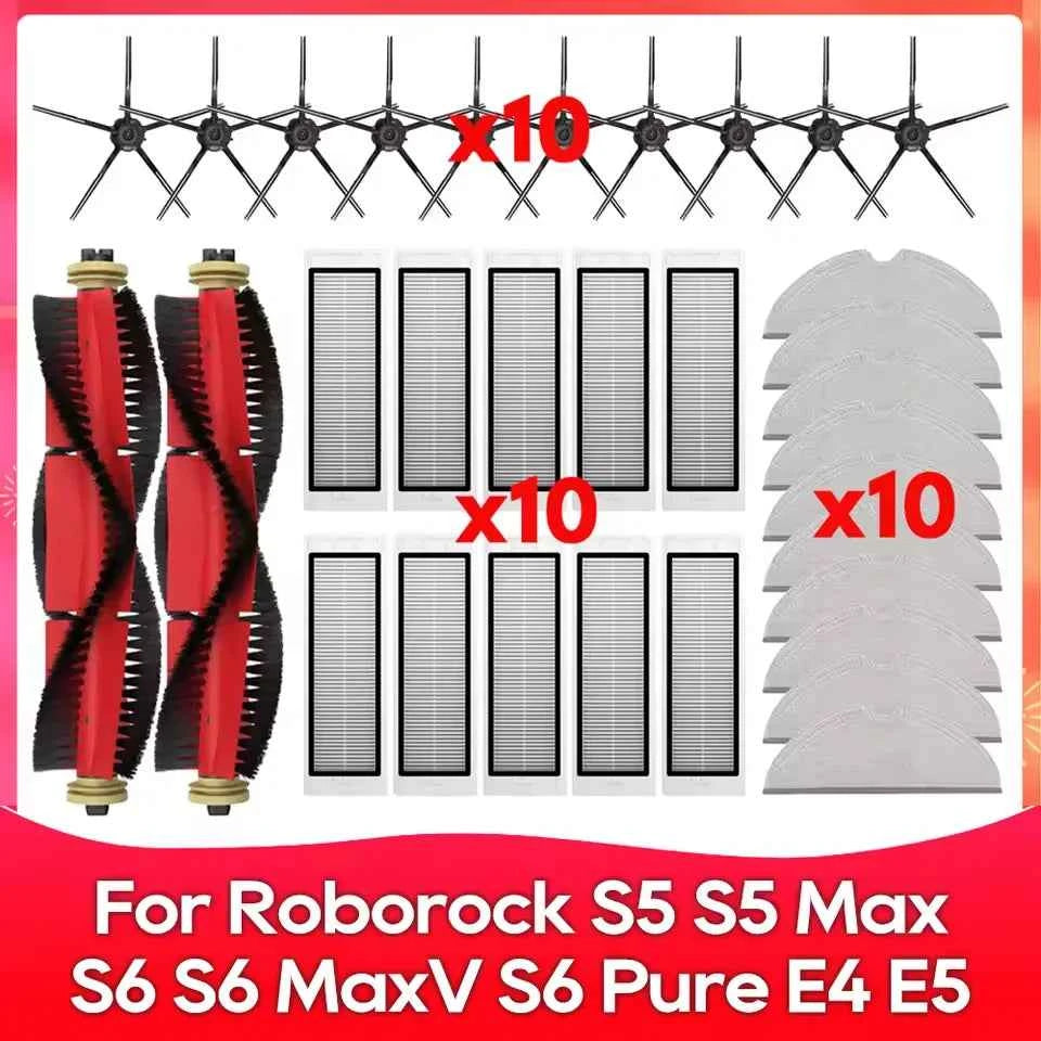 Compatible For ( Roborock S5, S5 Max, S6 MaxV, S6 Pure, E4, E5, S51, S52, S55 ) Roller  Brush 1S, SDJQR01RR SDJQR02RR SDJQR03RR