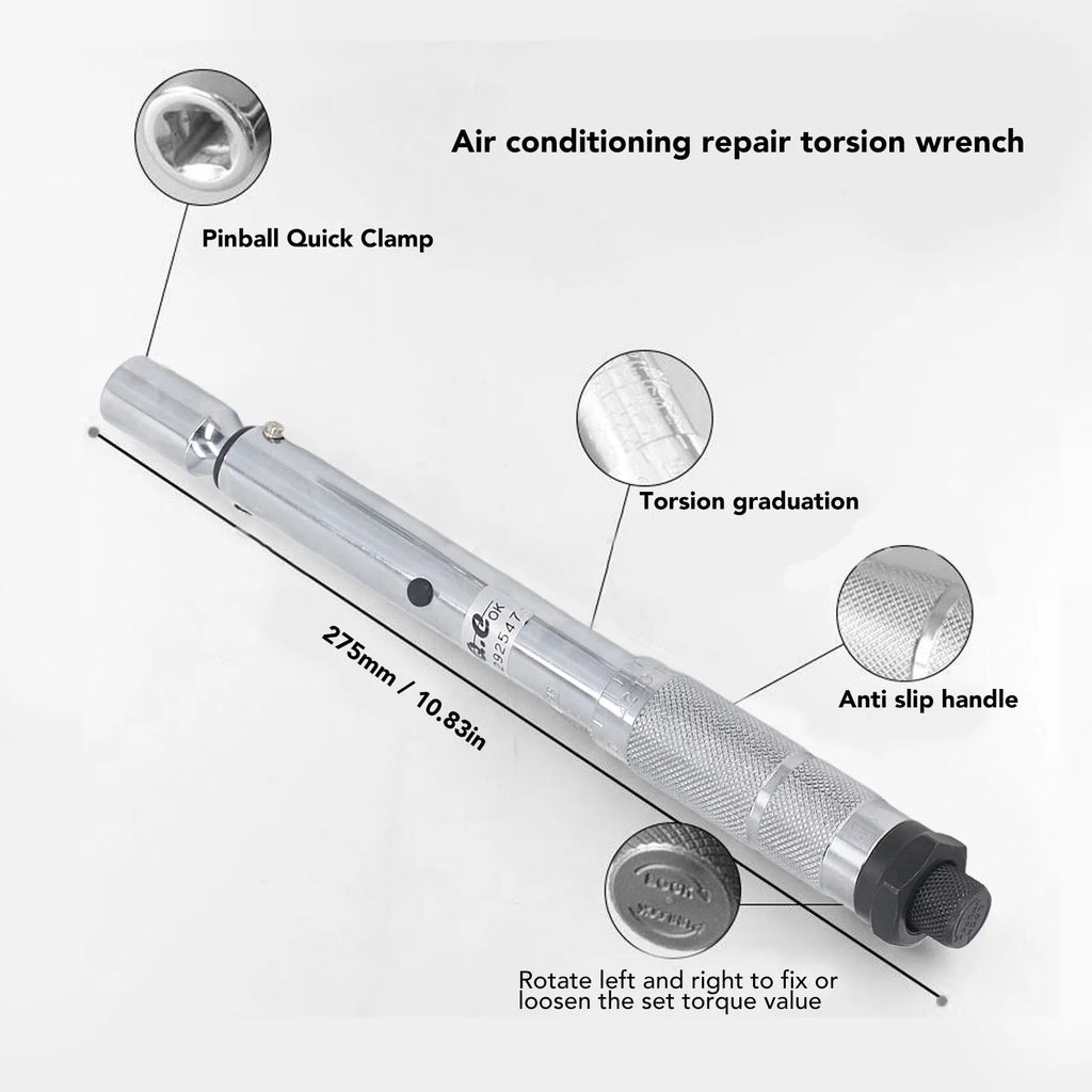 Air Conditioner Torsion Wrench Set High Carbon Steel Good Accuracy Torsion Wrench for Disassembly Maintenance