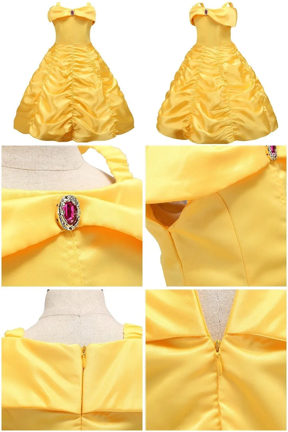 Kids Belle Costume Girl Halloween Princess Cosplay Party Dress Children Rapunzel Cinderella Anna Elsa Encanto Birthday Clothes