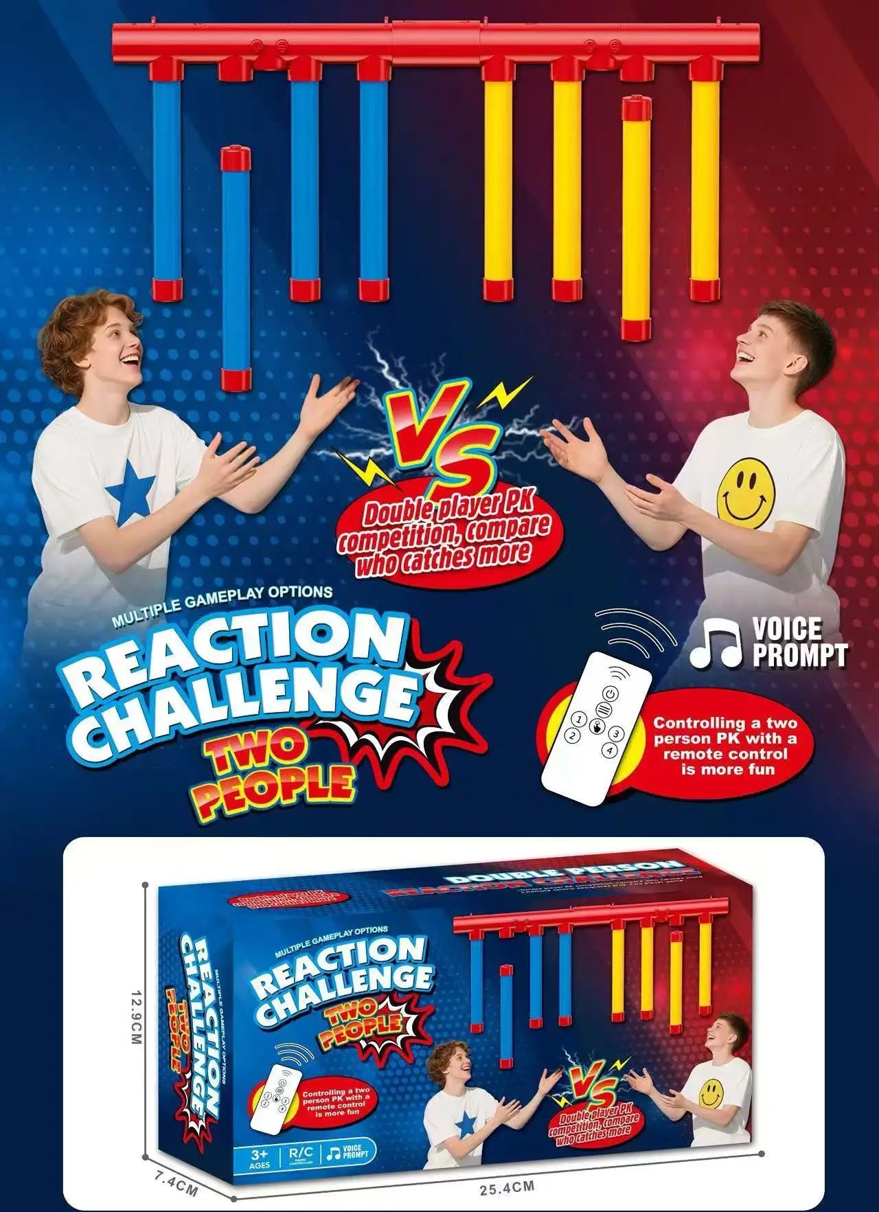 2-Player Challenge Falling Sticks Game for Training Reaction Ability Party Games Educational Parent-Child Interactive Toy Sports