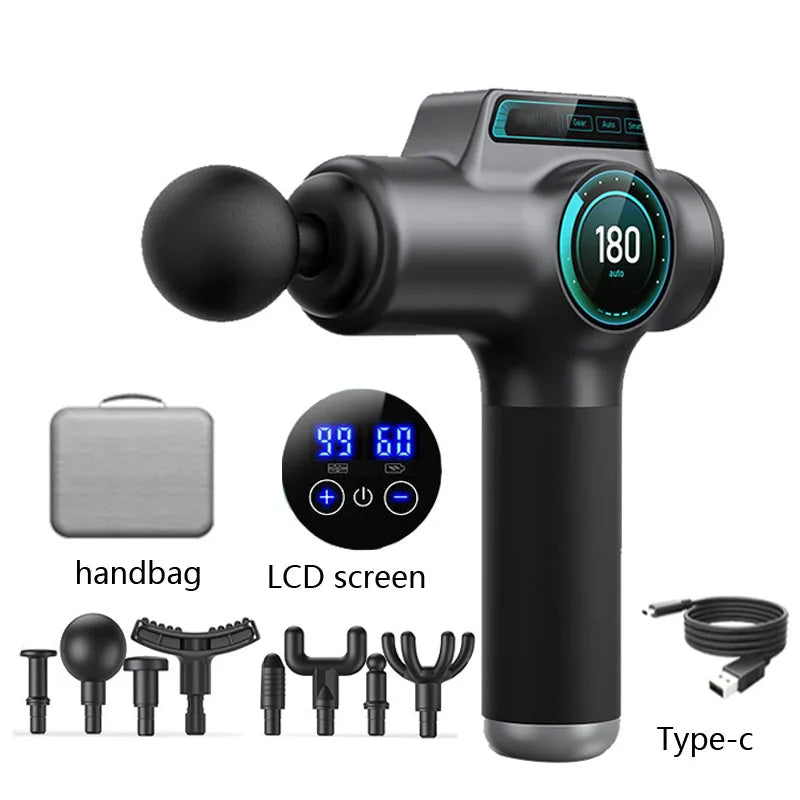 Professional Massage Gun High Frequency Vibration 99 Files Adjustment Electric Deep Tissue Muscle Body  Back Neck Massager