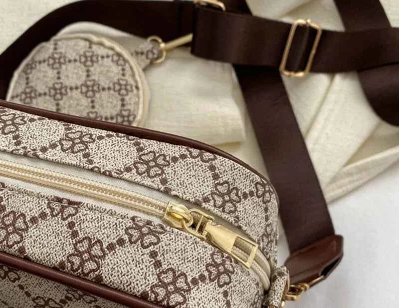 Vintage Pattern Crossbody Bags for Women Shoulder Shell Bag Trend Small Purse and Handbag Luxury Designer Female Square Bag
