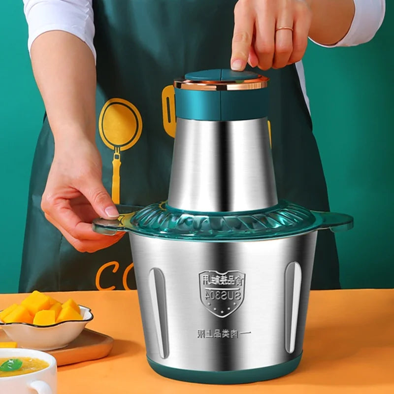 2L Meat mincer Home smoking machine multi-functional stainless steel electric meat thin meat Meat small slim slim