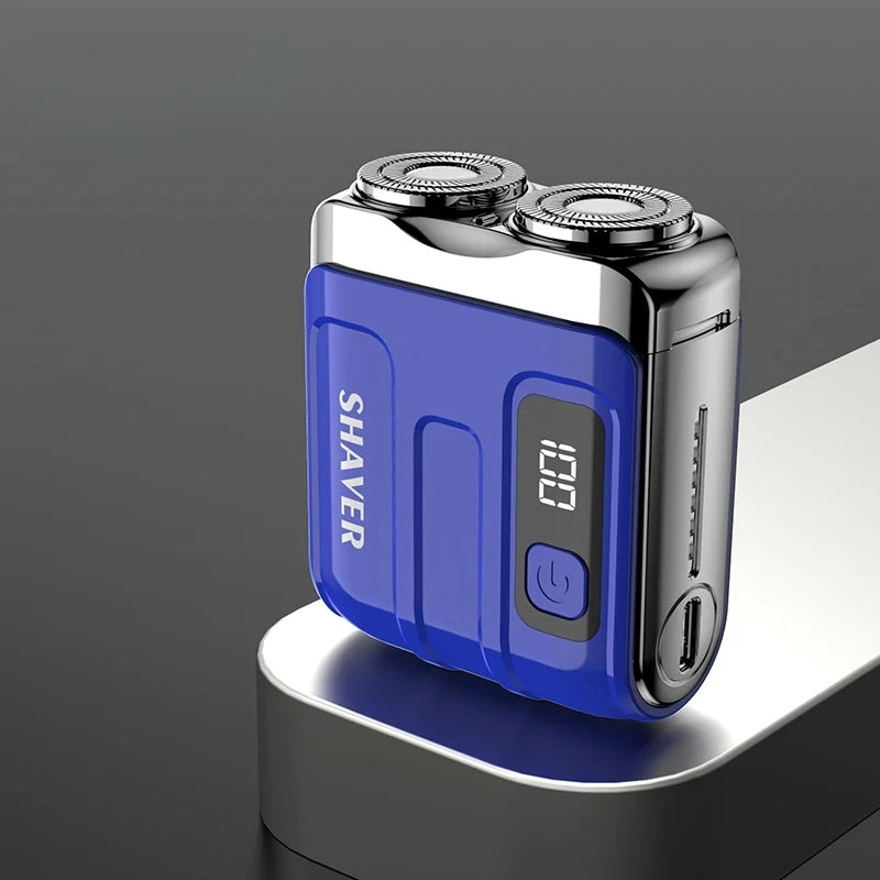 Mini Electric Smart Shaver Household Car Shaver Digital Display Dual Blade Rechargeable Shaver Powerful Beard Trimmer Tool