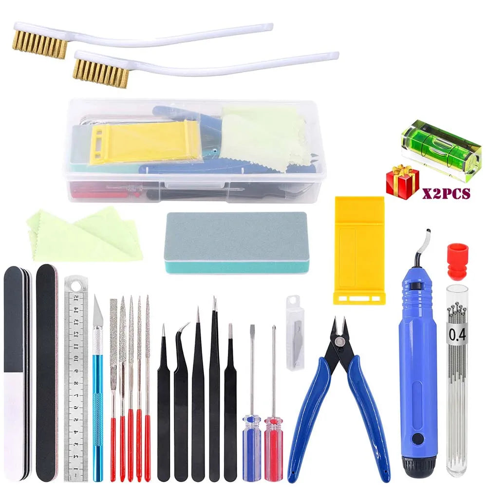 Multiple Models 3D Printer Tool Kit Trimming Knife Scraper Cleaning Needle Tweezers Pliers Deburring Kit DIY 3D Printing Tools