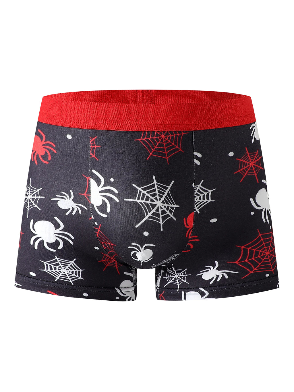 5-Piece Mixed Pack of Boys' Underwear with Spider Print, Cartoon Design, Soft and Comfortable, Casual Cool Street Style for Boys Aged 4-10