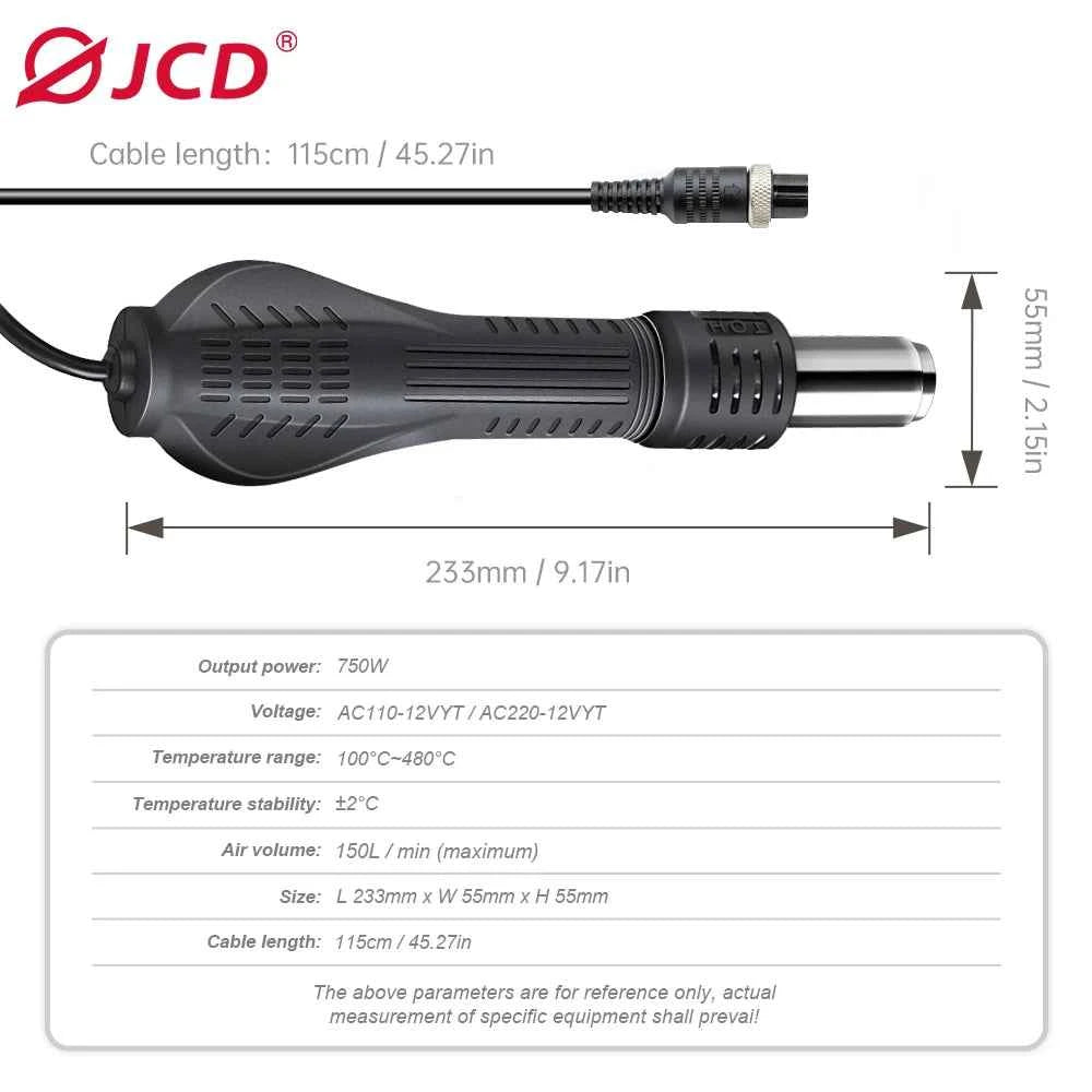 JCD 8-Hole Hot Air Gun Handle Is Suitable For 8898 8858 8586 Rework Solder Repair Station Accessories Tool 3-Hole soldering iron