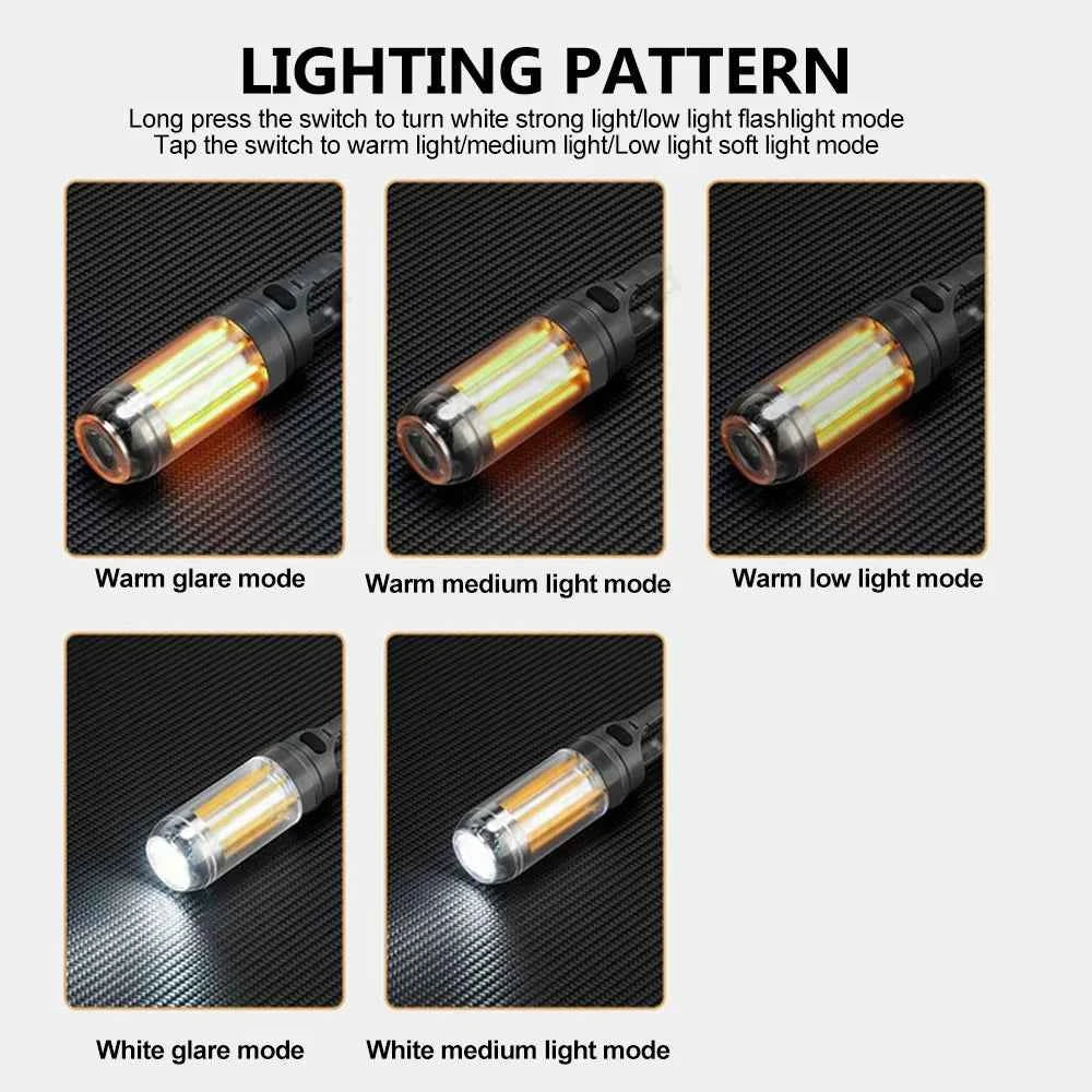 LED Rechargeable Flashlight Camping Lantern 5 Modes Super Bright Portable Hanging Tent Lamp Waterproof Hiking Fishing Outdoor